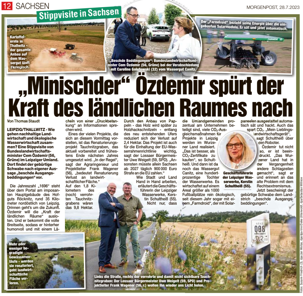Berichterstattung in der Dresdner Morgenpost über den Besuch des Bundesministers Cem Özdemir